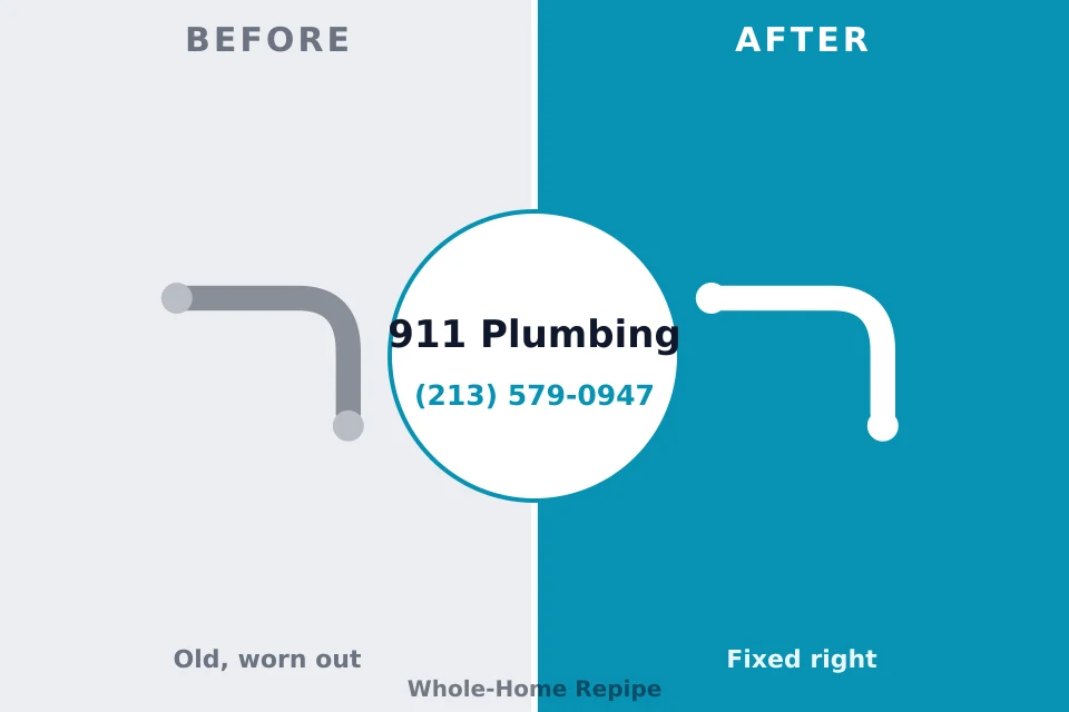 Before and after: plumbing repair Bovina, TX